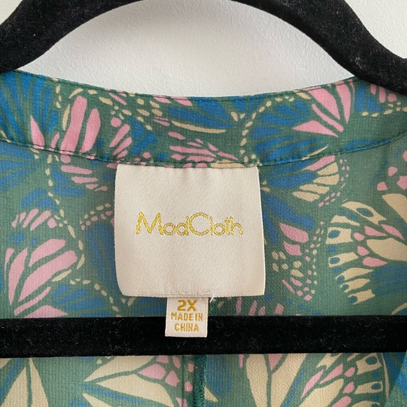 ModCloth Green Sutton Butterfly Dress Size 2X - Picture 5 of 8